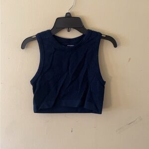 Navy Blue Crop Top
